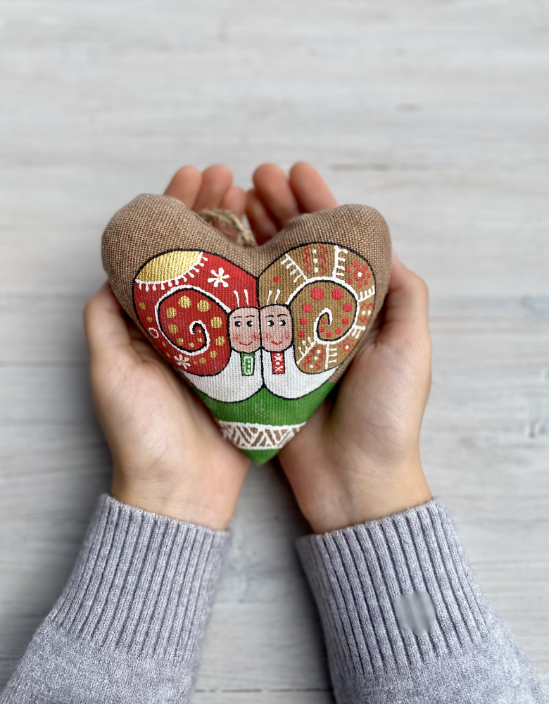 Сувенір кавовий ароматизований"Серце з равликами"