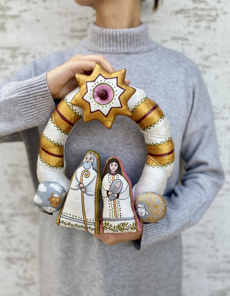 Різдвяний віночок «Свята родина» срібний - Зображення 2