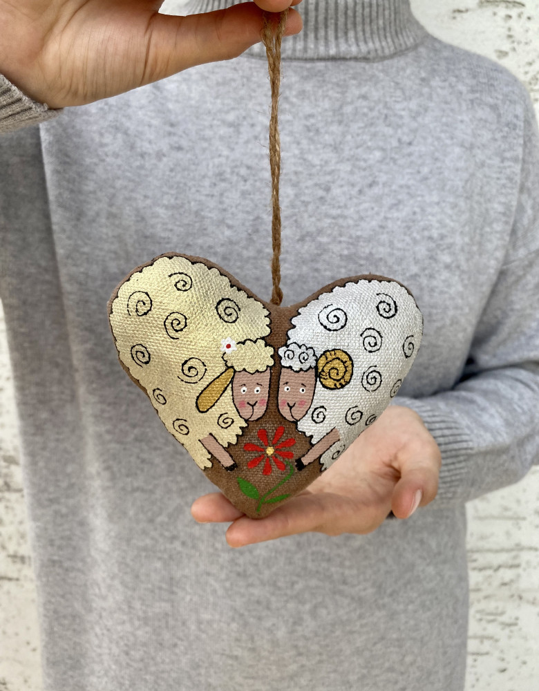 Сувенір кавовий ароматизований "Серце з овечками"