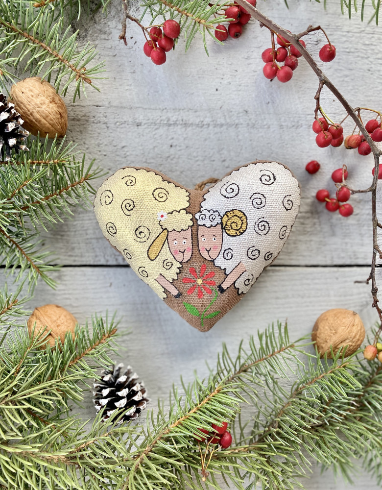 Сувенір кавовий ароматизований "Серце з овечками" - Зображення 3