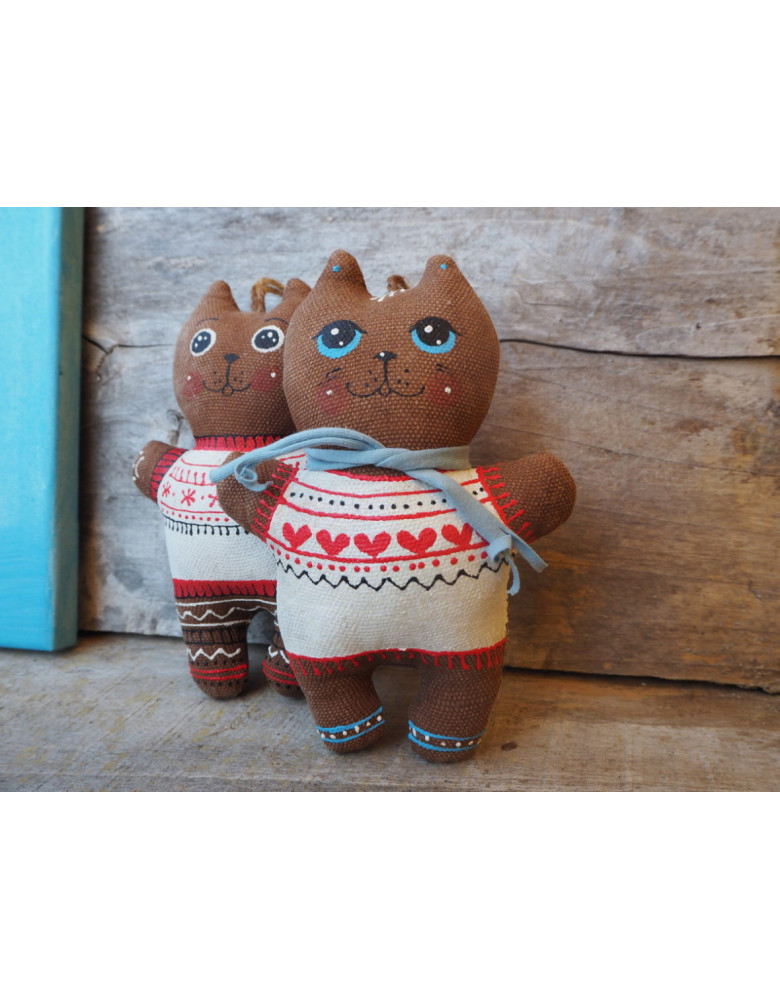 Сувенір кавовий ароматизований "Котеня в светрі з сніжинками" - Зображення 5