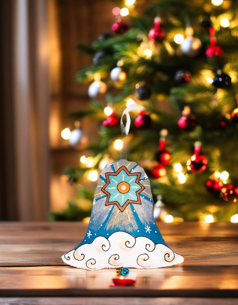 Сувенір дзвоник текстильний "Янгол з зіркою" ( кавовий ароматизований ) - Зображення 2