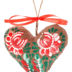 Сувенір кавовий ароматизований" Серце з червоними петриківськими квітами"