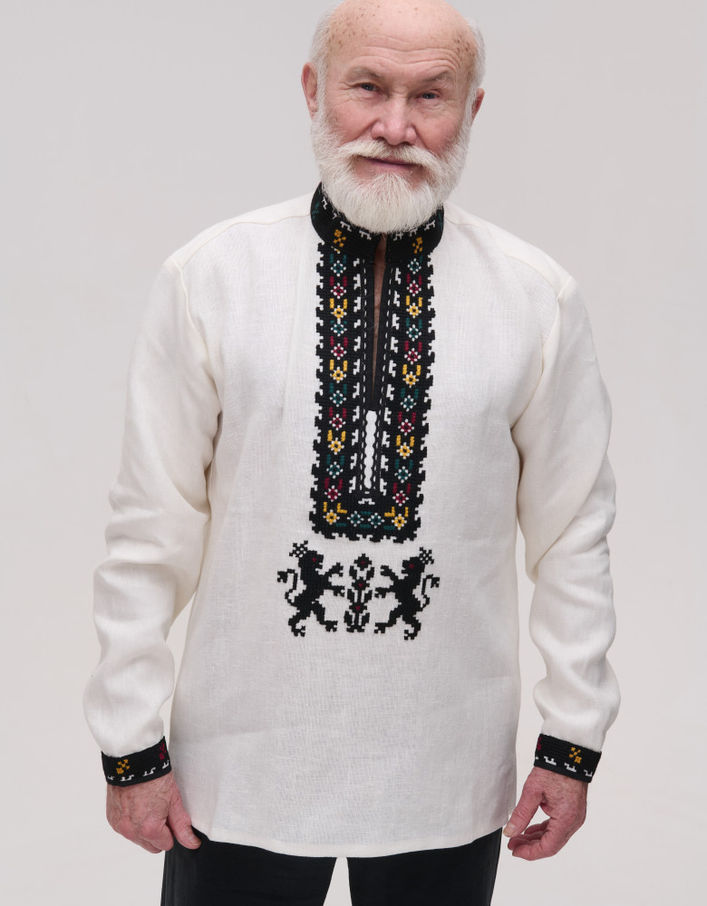 Вишиванка чоловіча лляна з ручною вишивкою Levy