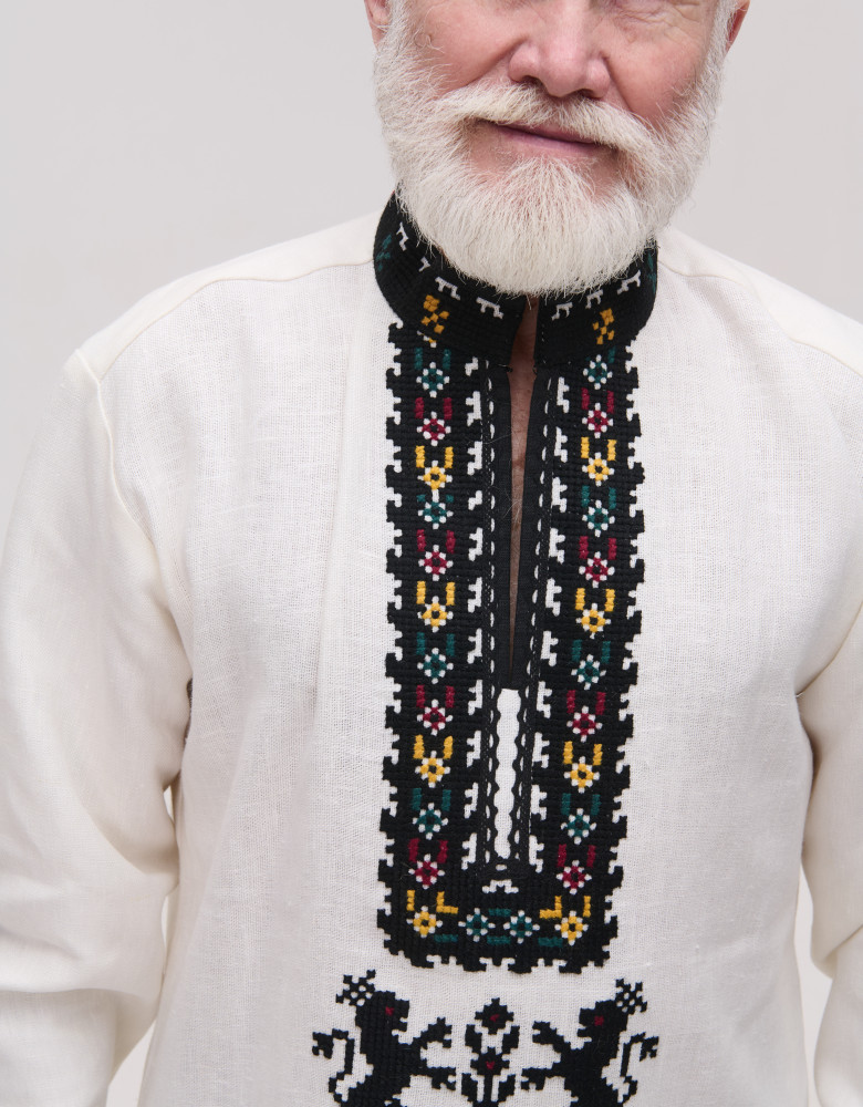 Вишиванка чоловіча лляна з ручною вишивкою Levy - Зображення 2