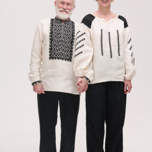 Парні сорочки бежеві лляні Podillia