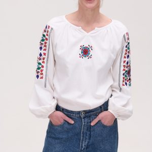 Вишиванка жіноча лляна біла Yavorivska