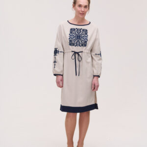 Вишита сукня бежева лляна Providna Zirka