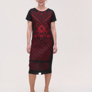 Сукня з чорного льону Trypilska