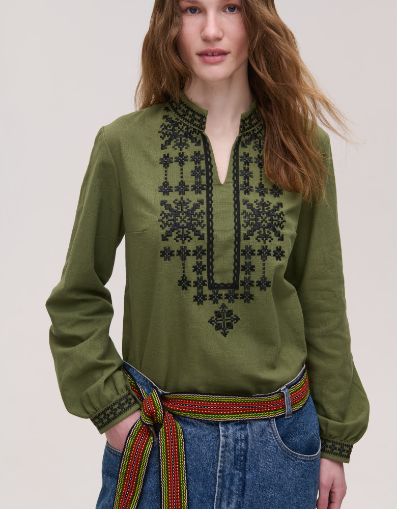 Крайка чорна основа (жовто-салатова)