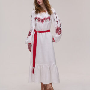 Вишита сукня біла лляна Stefaniia