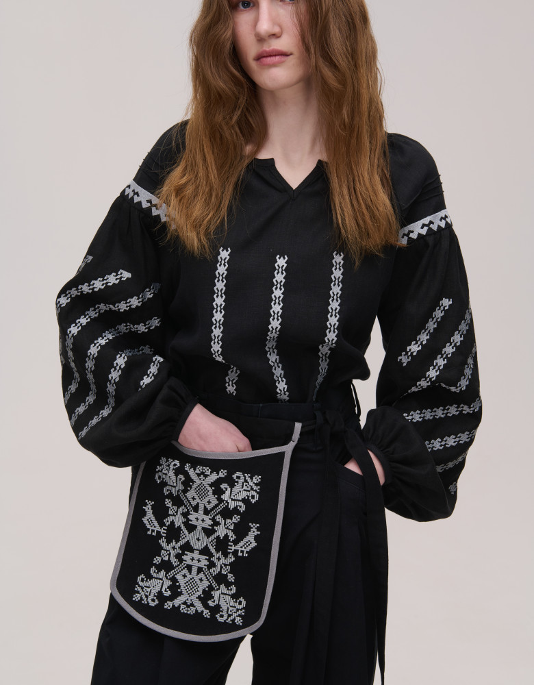 Ладунка з пташечками сіра - Зображення 2