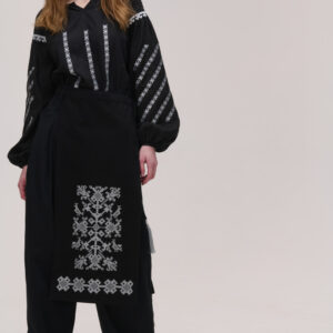 Фартух-запаска з пташечками сіра