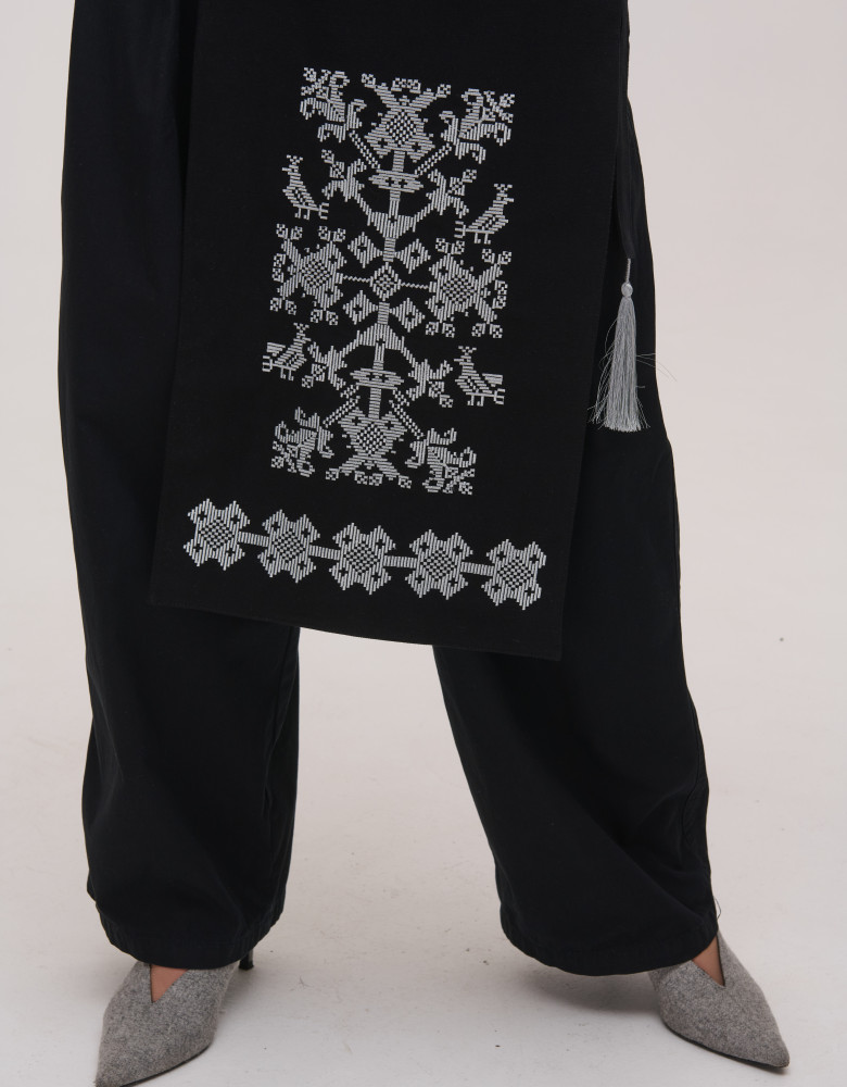 Фартух-запаска з пташечками сіра - Зображення 3