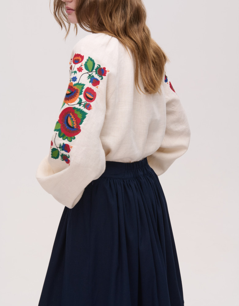 Вишиванка жіноча лляна бежева Bolekhivskа - Зображення 4