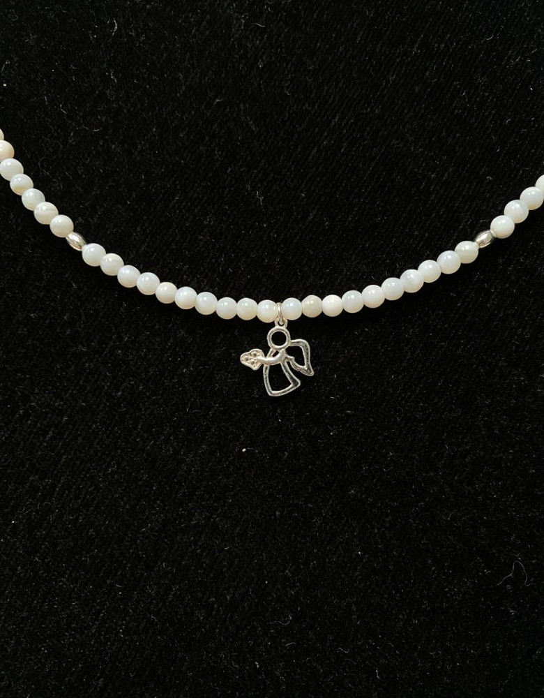 Перламутрове намисто зі сріблом "Янгол" - Зображення 3