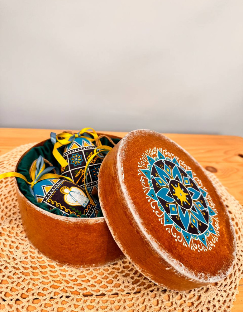 Великодній набір в коробці ручної роботи з писанками - Зображення 3