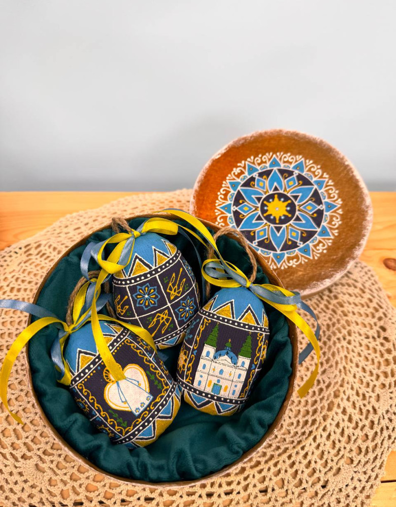 Великодній набір в коробці ручної роботи з писанками - Зображення 2